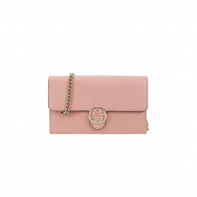 GUCCI DOLLAR CALFSKIN INTERLOCKING G CHAIN WALLET 510314 (20*13*6cm)